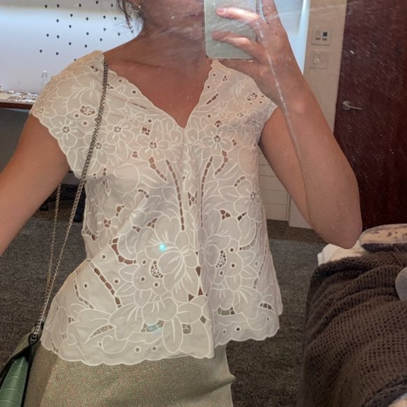 Aritzia Flower Cutout Blouse - Picture 2 of 4